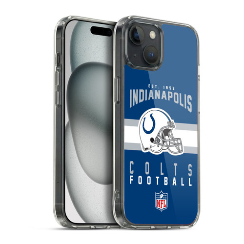 NFL Indianapolis Colts Graphics Helmet Typography Soft Gel Case for Apple iPhone 15 Plus & MagSafe