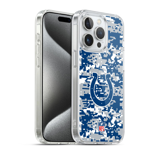 NFL Indianapolis Colts Graphics Digital Camouflage Soft Gel Case for Apple iPhone 15 Pro & MagSafe