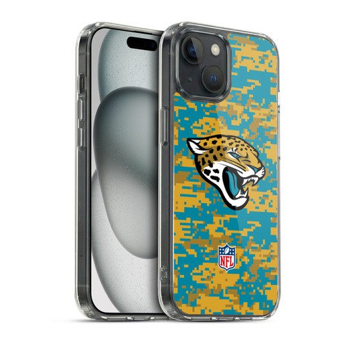 NFL Jacksonville Jaguars Graphics Digital Camouflage Soft Gel Case for Apple iPhone 15 & MagSafe