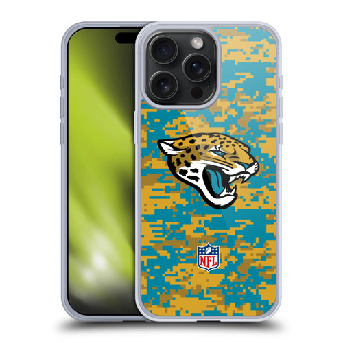 NFL Jacksonville Jaguars Graphics Digital Camouflage Soft Gel Case for Apple iPhone 15 Pro Max