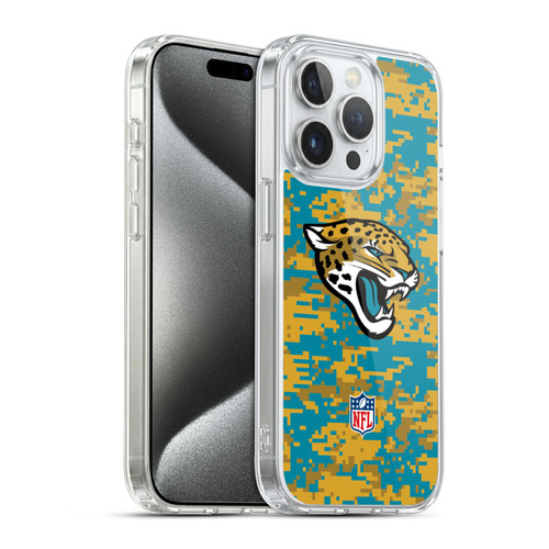 NFL Jacksonville Jaguars Graphics Digital Camouflage Soft Gel Case for Apple iPhone 15 Pro & MagSafe