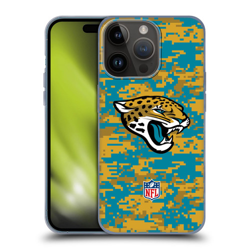 NFL Jacksonville Jaguars Graphics Digital Camouflage Soft Gel Case for Apple iPhone 15 Pro