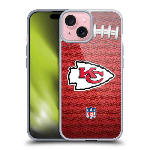NFL Kansas City Chiefs Graphics Football Soft Gel Case for Apple iPhone 15