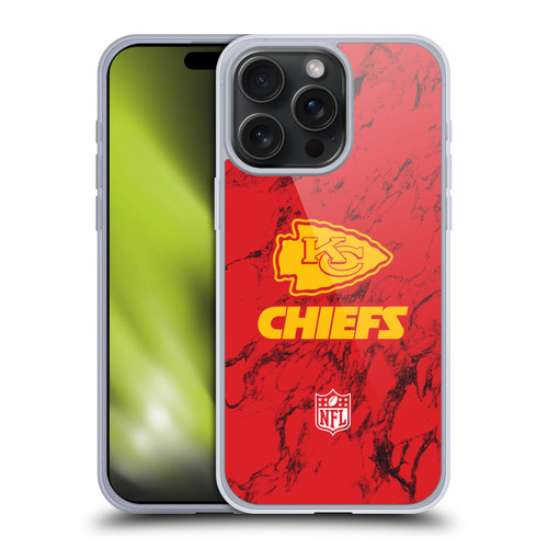 NFL Kansas City Chiefs Graphics Coloured Marble Soft Gel Case for Apple iPhone 15 Pro Max