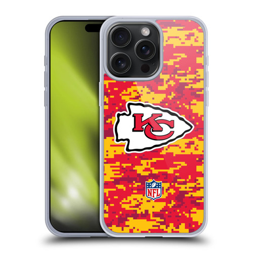 NFL Kansas City Chiefs Graphics Digital Camouflage Soft Gel Case for Apple iPhone 15 Pro Max