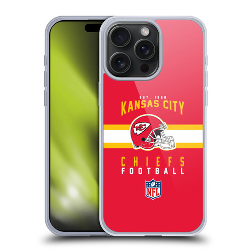 NFL Kansas City Chiefs Graphics Helmet Typography Soft Gel Case for Apple iPhone 15 Pro Max
