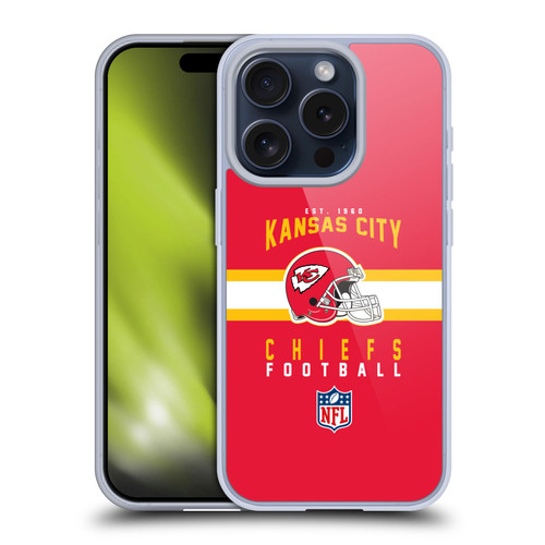 NFL Kansas City Chiefs Graphics Helmet Typography Soft Gel Case for Apple iPhone 15 Pro