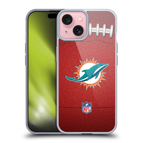 NFL Miami Dolphins Graphics Football Soft Gel Case for Apple iPhone 15