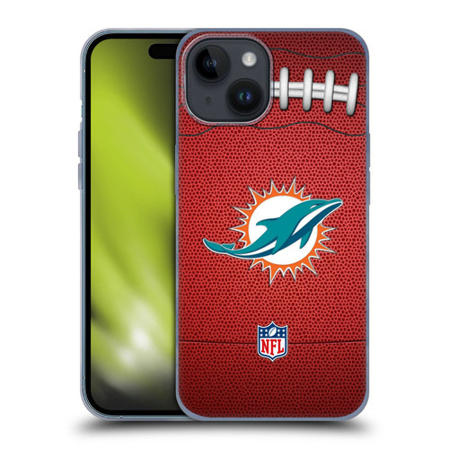 NFL Miami Dolphins Graphics Football Soft Gel Case for Apple iPhone 15