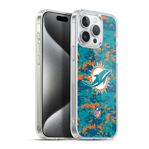 NFL Miami Dolphins Graphics Digital Camouflage Soft Gel Case for Apple iPhone 15 Pro Max & MagSafe
