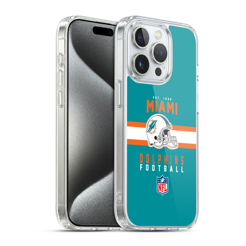 NFL Miami Dolphins Graphics Helmet Typography Soft Gel Case for Apple iPhone 15 Pro & MagSafe