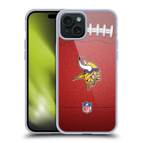 NFL Minnesota Vikings Graphics Football Soft Gel Case for Apple iPhone 15 Plus