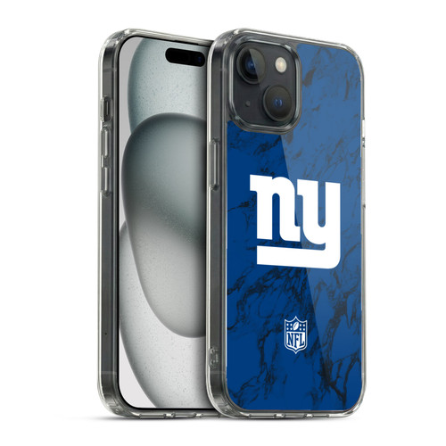 NFL New York Giants Graphics Coloured Marble Soft Gel Case for Apple iPhone 15 & MagSafe