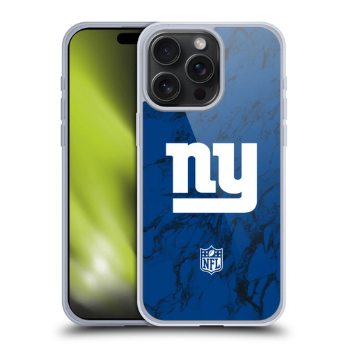 NFL New York Giants Graphics Coloured Marble Soft Gel Case for Apple iPhone 15 Pro Max