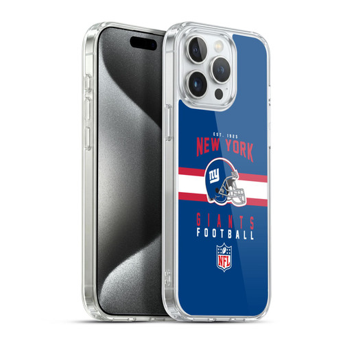 NFL New York Giants Graphics Helmet Typography Soft Gel Case for Apple iPhone 15 Pro Max & MagSafe