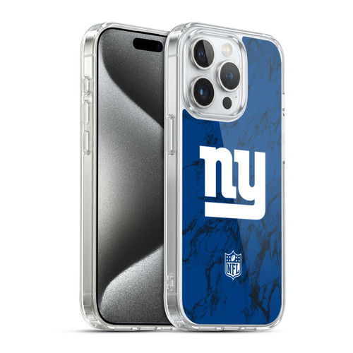 NFL New York Giants Graphics Coloured Marble Soft Gel Case for Apple iPhone 15 Pro & MagSafe