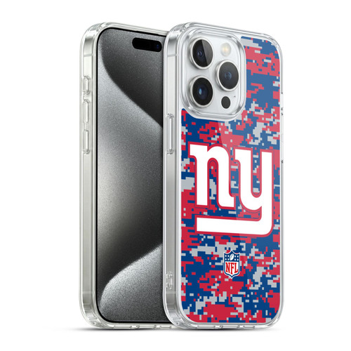 NFL New York Giants Graphics Digital Camouflage Soft Gel Case for Apple iPhone 15 Pro & MagSafe