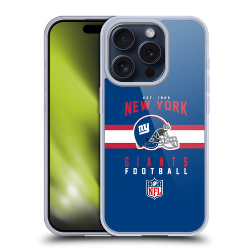 NFL New York Giants Graphics Helmet Typography Soft Gel Case for Apple iPhone 15 Pro