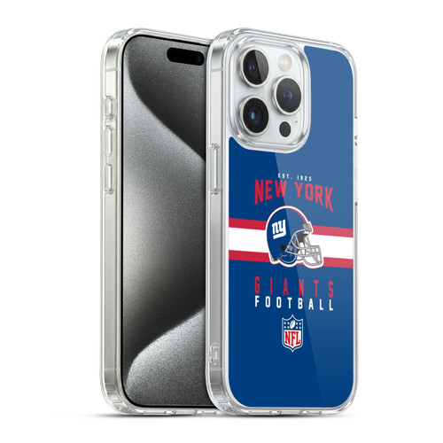 NFL New York Giants Graphics Helmet Typography Soft Gel Case for Apple iPhone 15 Pro & MagSafe