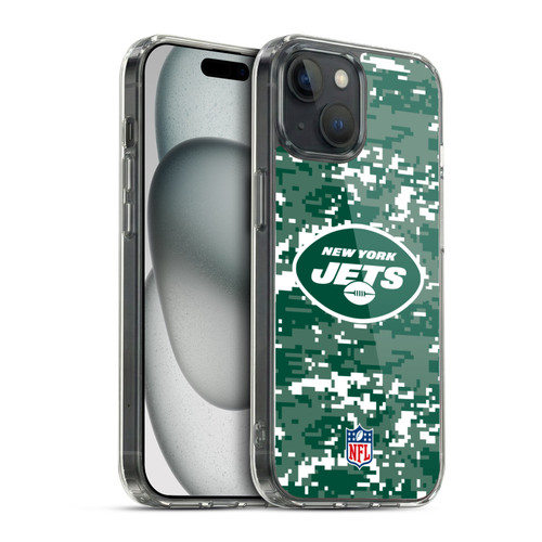 NFL New York Jets Graphics Digital Camouflage Soft Gel Case for Apple iPhone 15 & MagSafe