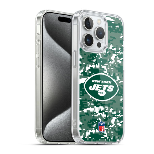 NFL New York Jets Graphics Digital Camouflage Soft Gel Case for Apple iPhone 15 Pro & MagSafe