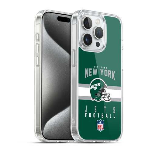 NFL New York Jets Graphics Helmet Typography Soft Gel Case for Apple iPhone 15 Pro & MagSafe