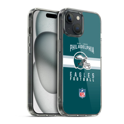 NFL Philadelphia Eagles Graphics Helmet Typography Soft Gel Case for Apple iPhone 15 & MagSafe