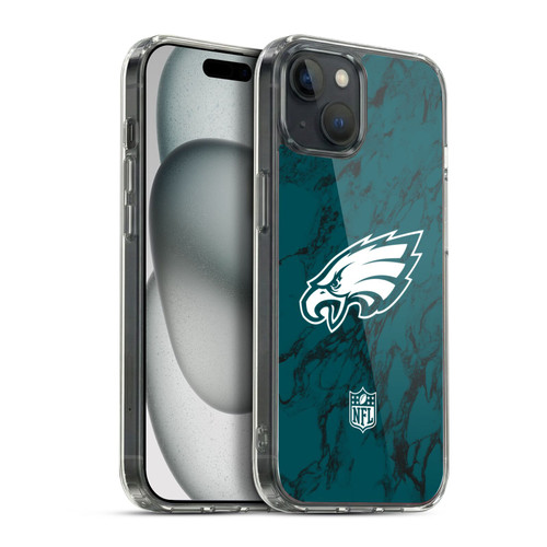 NFL Philadelphia Eagles Graphics Coloured Marble Soft Gel Case for Apple iPhone 15 Plus & MagSafe