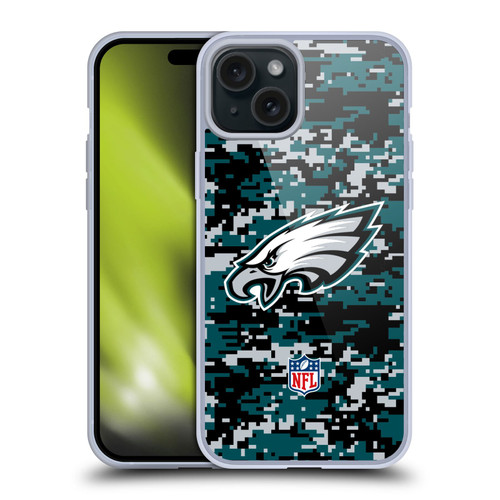 NFL Philadelphia Eagles Graphics Digital Camouflage Soft Gel Case for Apple iPhone 15 Plus NFL Philadelphia Eagles Graphics Digital Camouflage Soft Gel Case for Apple iPhone 15 Plus