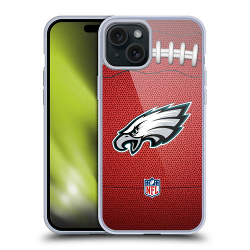 NFL Philadelphia Eagles Graphics Football Soft Gel Case for Apple iPhone 15 Plus NFL Philadelphia Eagles Graphics Football Soft Gel Case for Apple iPhone 15 Plus