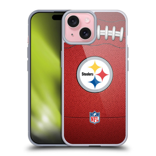 NFL Pittsburgh Steelers Graphics Football Soft Gel Case for Apple iPhone 15