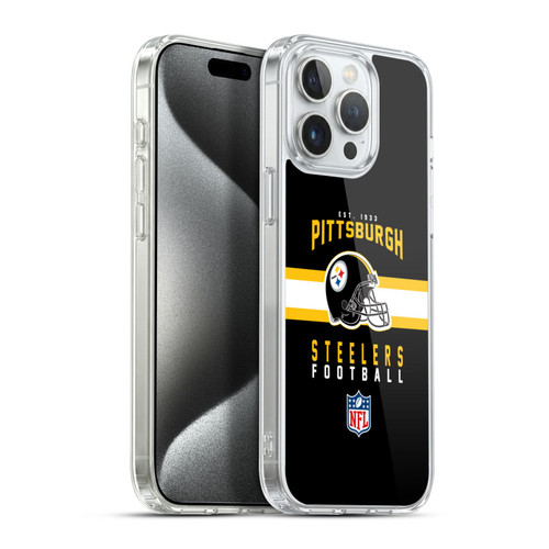 NFL Pittsburgh Steelers Graphics Helmet Typography Soft Gel Case for Apple iPhone 15 Pro Max