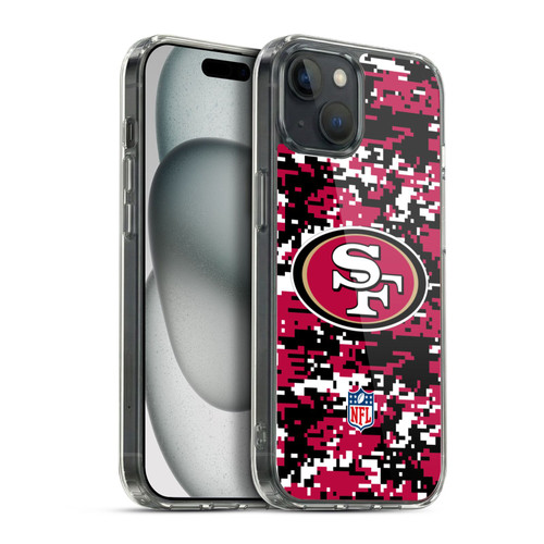 NFL San Francisco 49ers Graphics Digital Camouflage Soft Gel Case for Apple iPhone 15 Plus