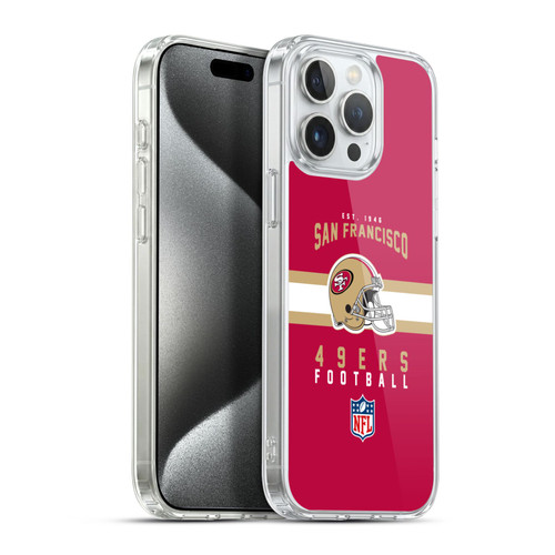NFL San Francisco 49ers Graphics Helmet Typography Soft Gel Case for Apple iPhone 15 Pro Max