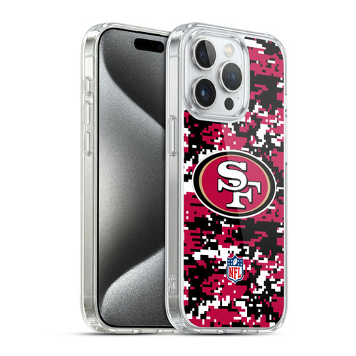 NFL San Francisco 49ers Graphics Digital Camouflage Soft Gel Case for Apple iPhone 15 Pro