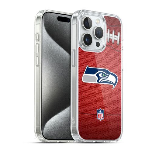 NFL Seattle Seahawks Graphics Football Soft Gel Case for Apple iPhone 15 Pro