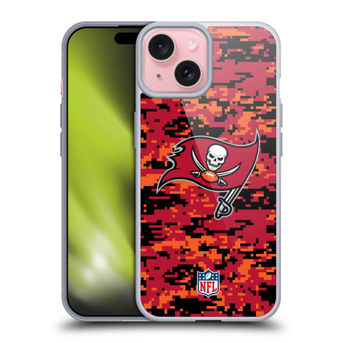 NFL Tampa Bay Buccaneers Graphics Digital Camouflage Soft Gel Case for Apple iPhone 15