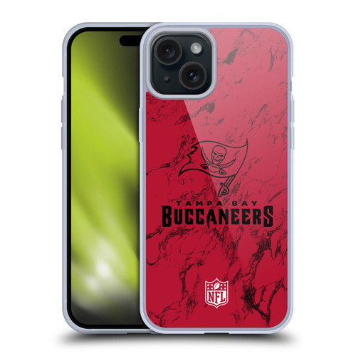 NFL Tampa Bay Buccaneers Graphics Coloured Marble Soft Gel Case for Apple iPhone 15 Plus