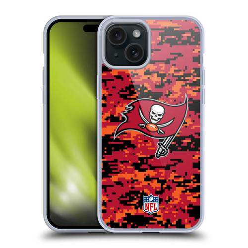 NFL Tampa Bay Buccaneers Graphics Digital Camouflage Soft Gel Case for Apple iPhone 15 Plus