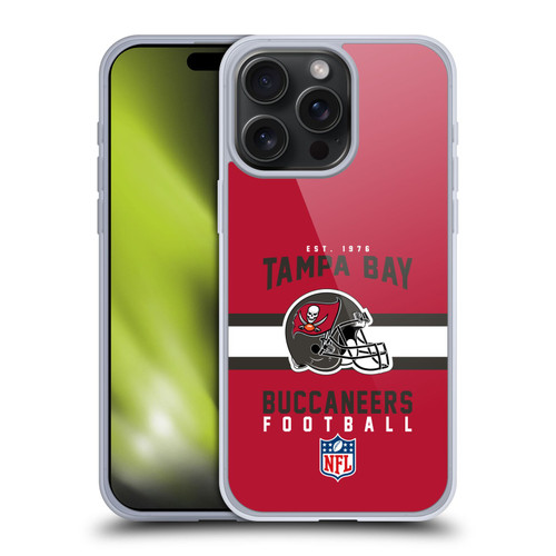 NFL Tampa Bay Buccaneers Graphics Helmet Typography Soft Gel Case for Apple iPhone 15 Pro Max