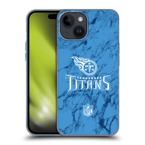 NFL Tennessee Titans Graphics Coloured Marble Soft Gel Case for Apple iPhone 15