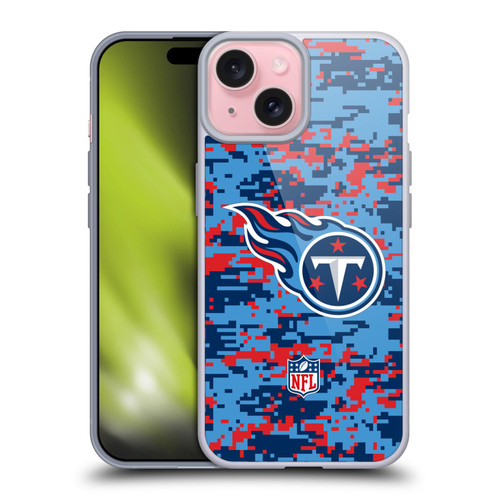 NFL Tennessee Titans Graphics Digital Camouflage Soft Gel Case for Apple iPhone 15