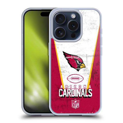 NFL Arizona Cardinals Logo Art Banner Soft Gel Case for Apple iPhone 15 Pro