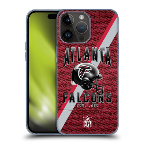 NFL Atlanta Falcons Logo Art Football Stripes Soft Gel Case for Apple iPhone 15 Pro Max
