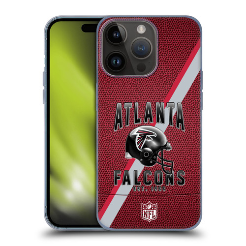 NFL Atlanta Falcons Logo Art Football Stripes Soft Gel Case for Apple iPhone 15 Pro