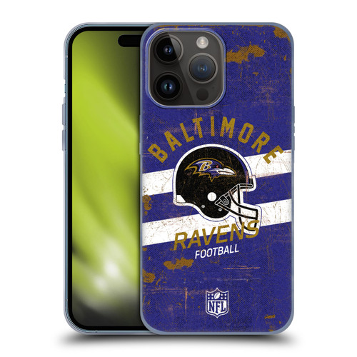 NFL Baltimore Ravens Logo Art Helmet Distressed Soft Gel Case for Apple iPhone 15 Pro Max