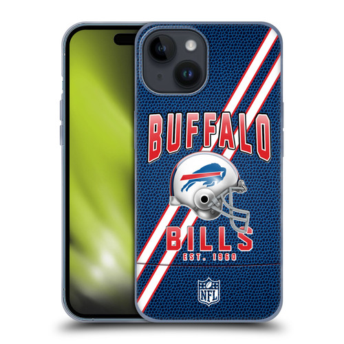 NFL Buffalo Bills Logo Art Football Stripes Soft Gel Case for Apple iPhone 15