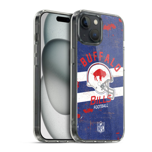 NFL Buffalo Bills Logo Art Helmet Distressed Soft Gel Case for Apple iPhone 15 & MagSafe