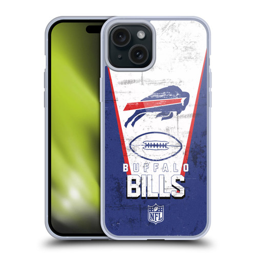 NFL Buffalo Bills Logo Art Banner Soft Gel Case for Apple iPhone 15 Plus