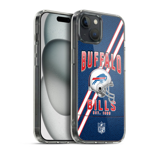NFL Buffalo Bills Logo Art Football Stripes Soft Gel Case for Apple iPhone 15 Plus & MagSafe